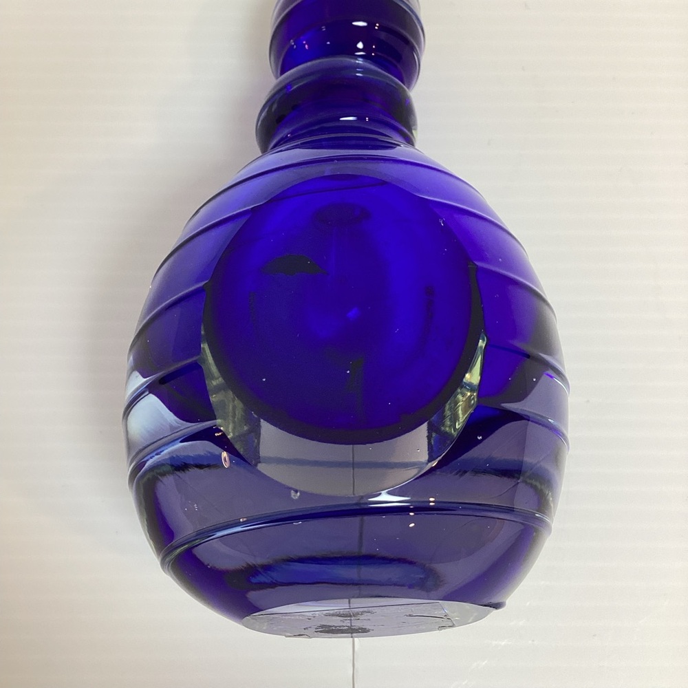 VTG Two’s Company Hand Blown Glass Perfume Bottle With Lid And Dipper Blue - Picture 5 of 9
